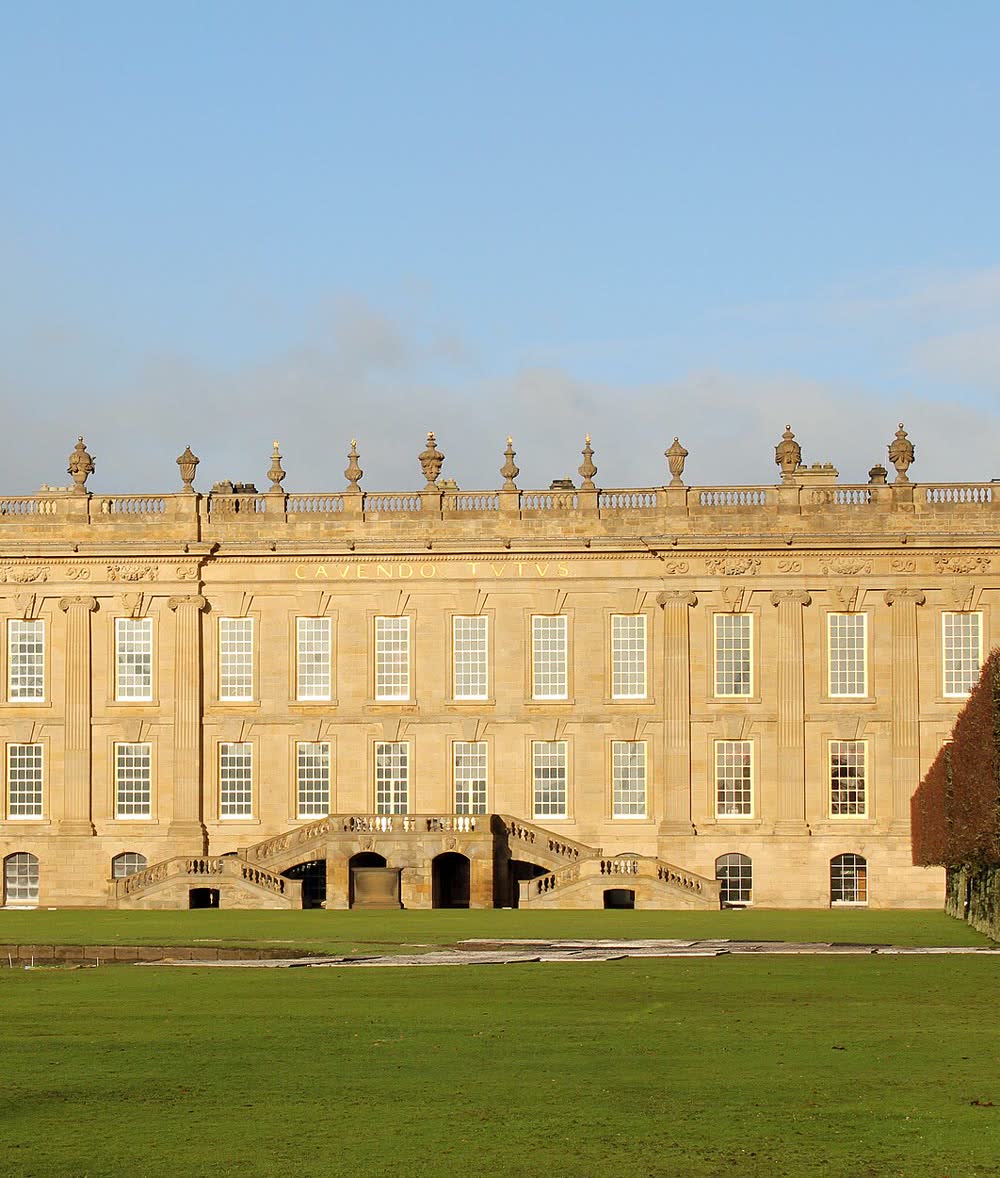 Chatsworth House, en Inglaterra, donde se cultivó la banana Cavendish hacia 1834.