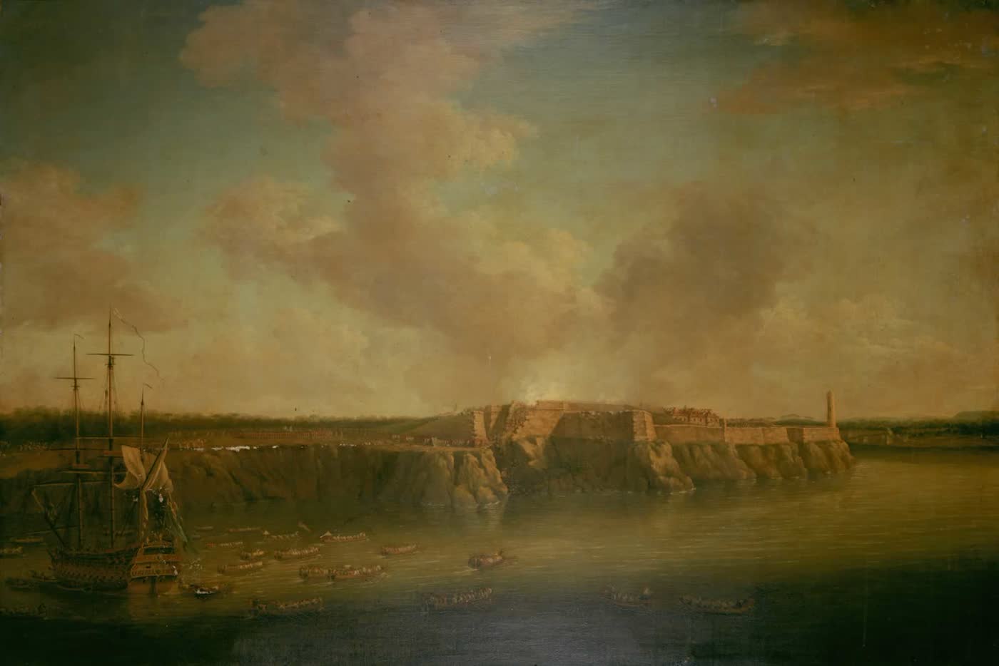 La toma de La Habana por los ingleses en 1762, pintada por Dominic Serres.