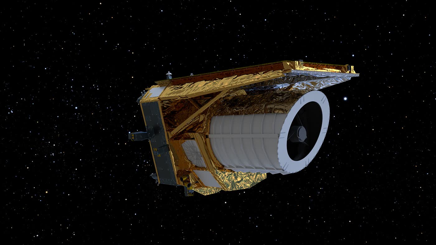 Ilustración del telescopio espacial Euclid en el espacio