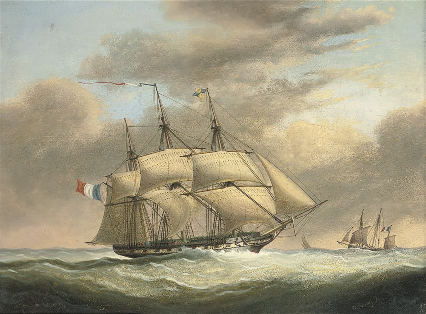 Una fragata francesa del siglo XIX. En 1825 llegaron catorce barcos de guerra a Puerto Príncipe.