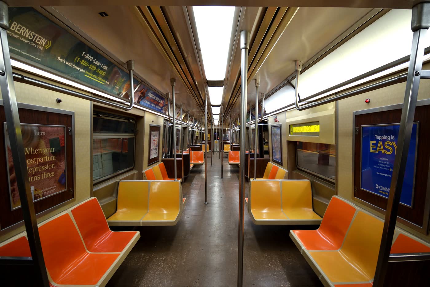 Un vagón del metro de Nueva York.