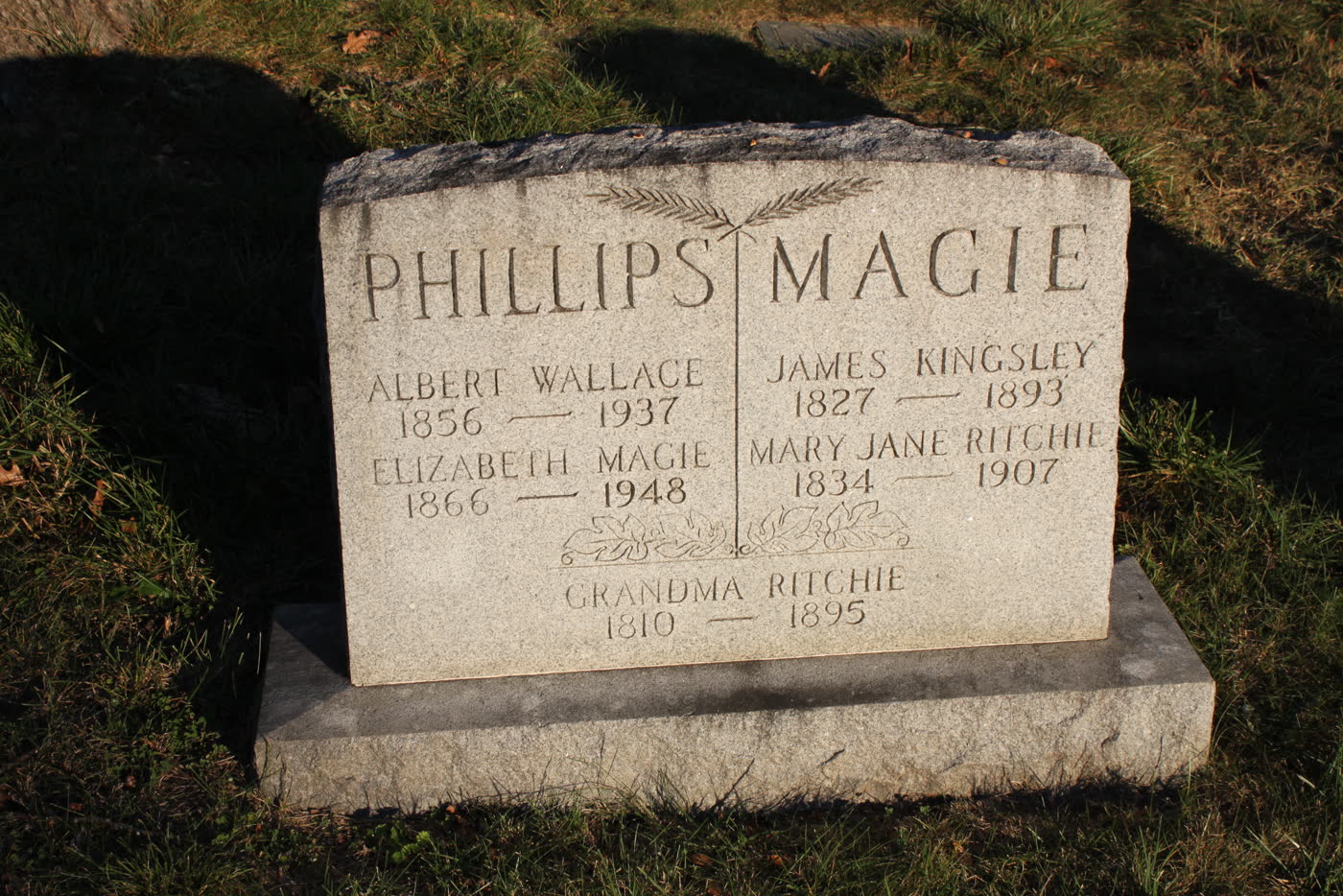 La tumba de Elizabeth Magie Phillips.