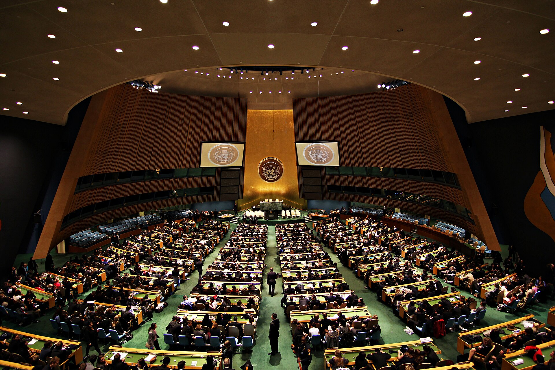 La salle de l'Assemblée générale de l'ONU, à New York, où la résolution a été votée.