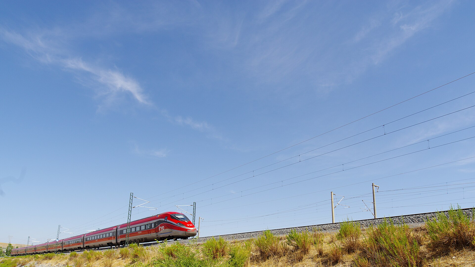 An Iryo train, the Frecciarossa 1000 model, in Madrid (file photo, not of the crash).